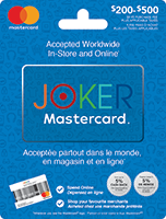 Joker Prepaid Mastercard - La carte prépayée du Canada pour magasiner,  payer ou jouer en ligne.