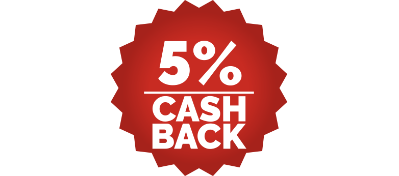 5% Cash Back Banner